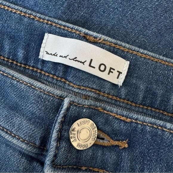 Ann Taylor LOFT Braided High Rise Kick Crop Jeans Size 32/14 - Picture 8 of 10